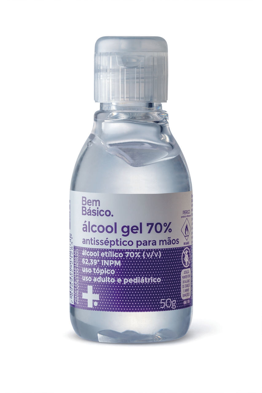 Alcool Gel Bem Basico 70% 50g - Bem Básico