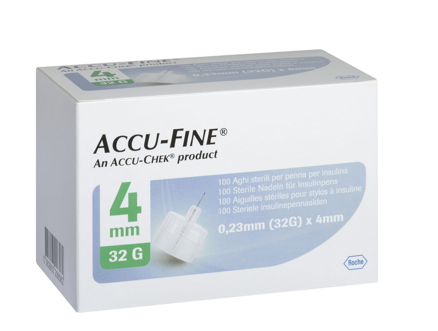 Agulha para Caneta de Insulina Accu-Fine 32G 4mm 100 Unidades Roche