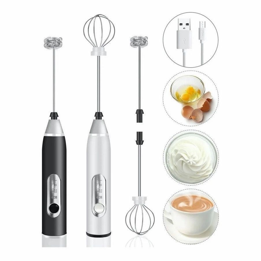 Batedor Mixer Elétrico Bebidas Café 2 em 1