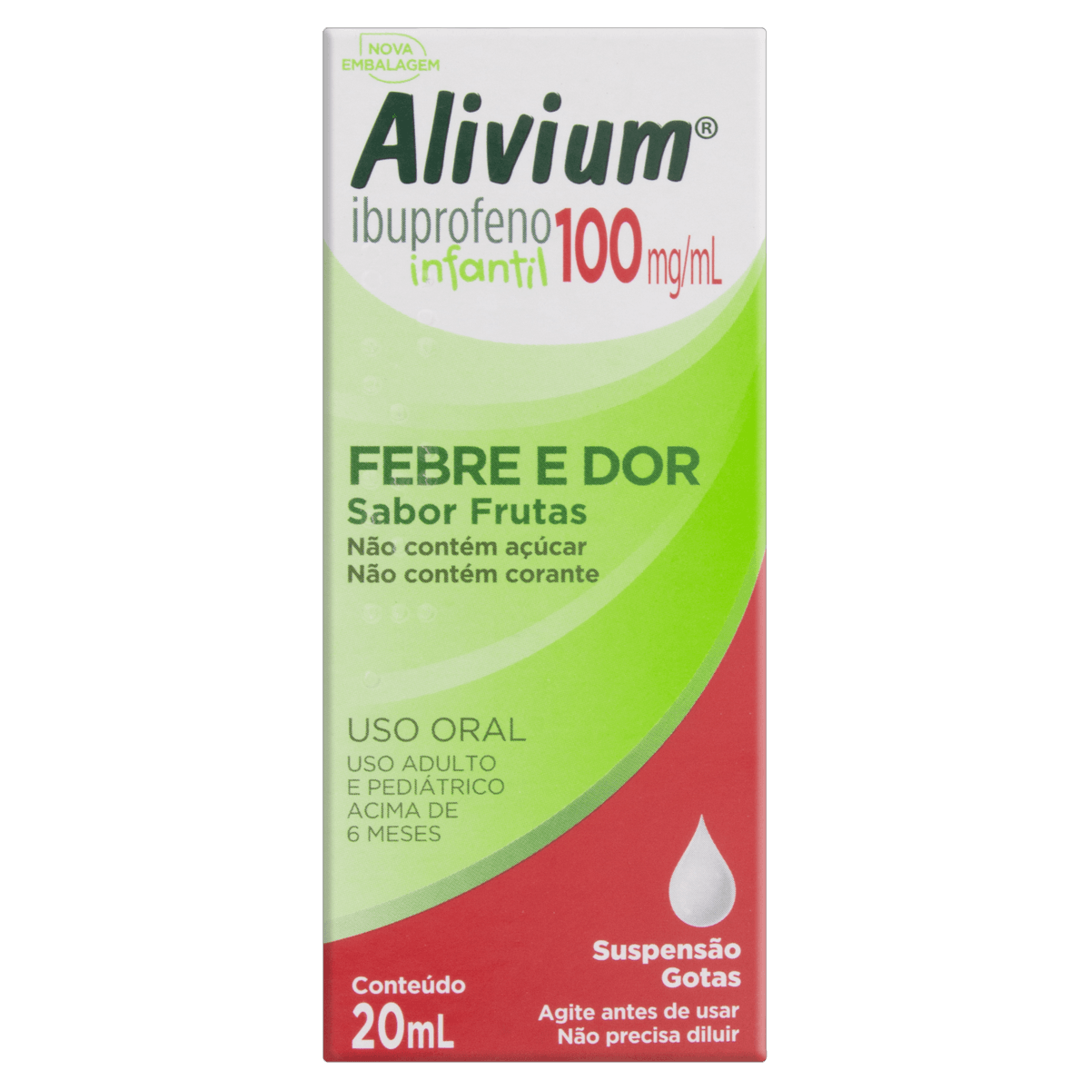 Alivium Infantil Frutas 100mg/ml  Caixa 20ml Suspensão Gotas