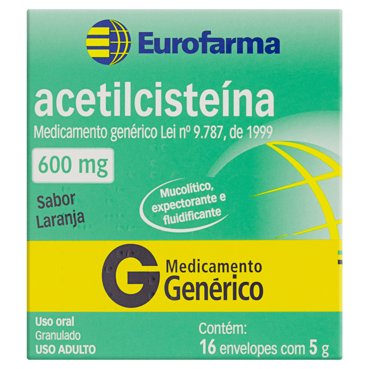 Acetilcisteína 600mg 16 Sachês Granulado - Eurofarma