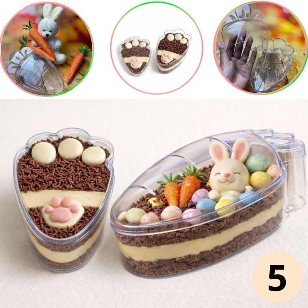5 CAKE BOX PÁSCOA CENOURA C/ TAMPA (750 mL)  CRISTAL-  (BLUE STAR) (CHOCO)