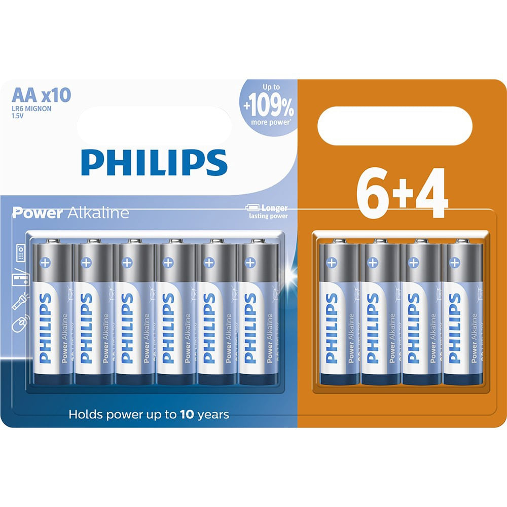 Pilha Philips AAA Alcalina 10 Unidades