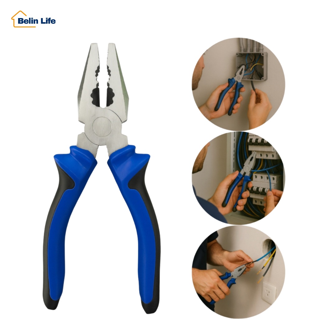 Alicate Universal 8 Polegadas Profissional Eletricista Aço Carbono Cabo Isolado Luatek LWJ-121A