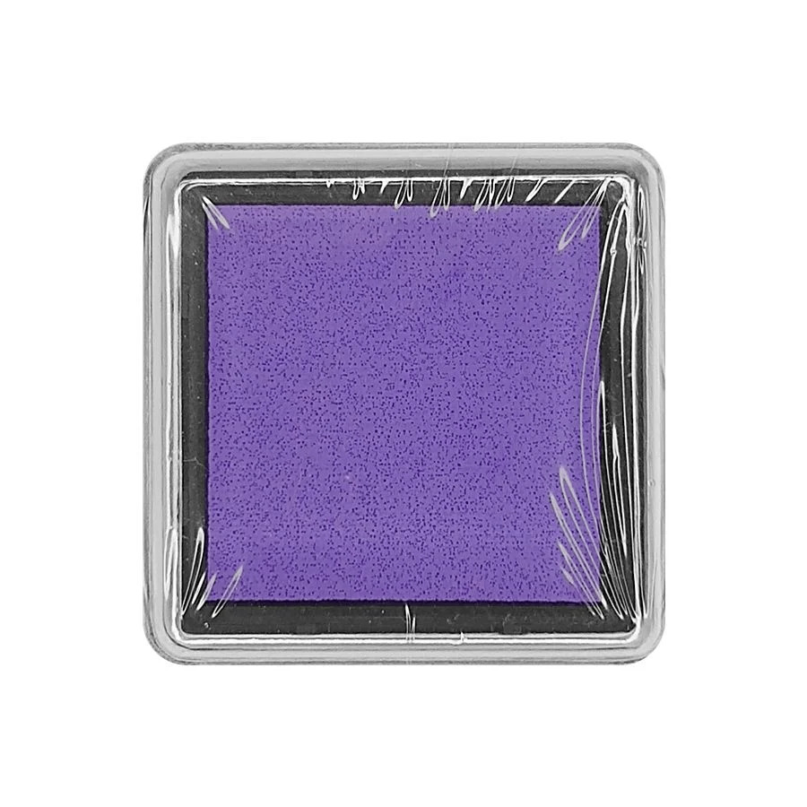 Almofada para Carimbo em Plástico e Espuma - Carimbeira Lilás 2,5x2,5cm - 01 Unidade - Rizzo