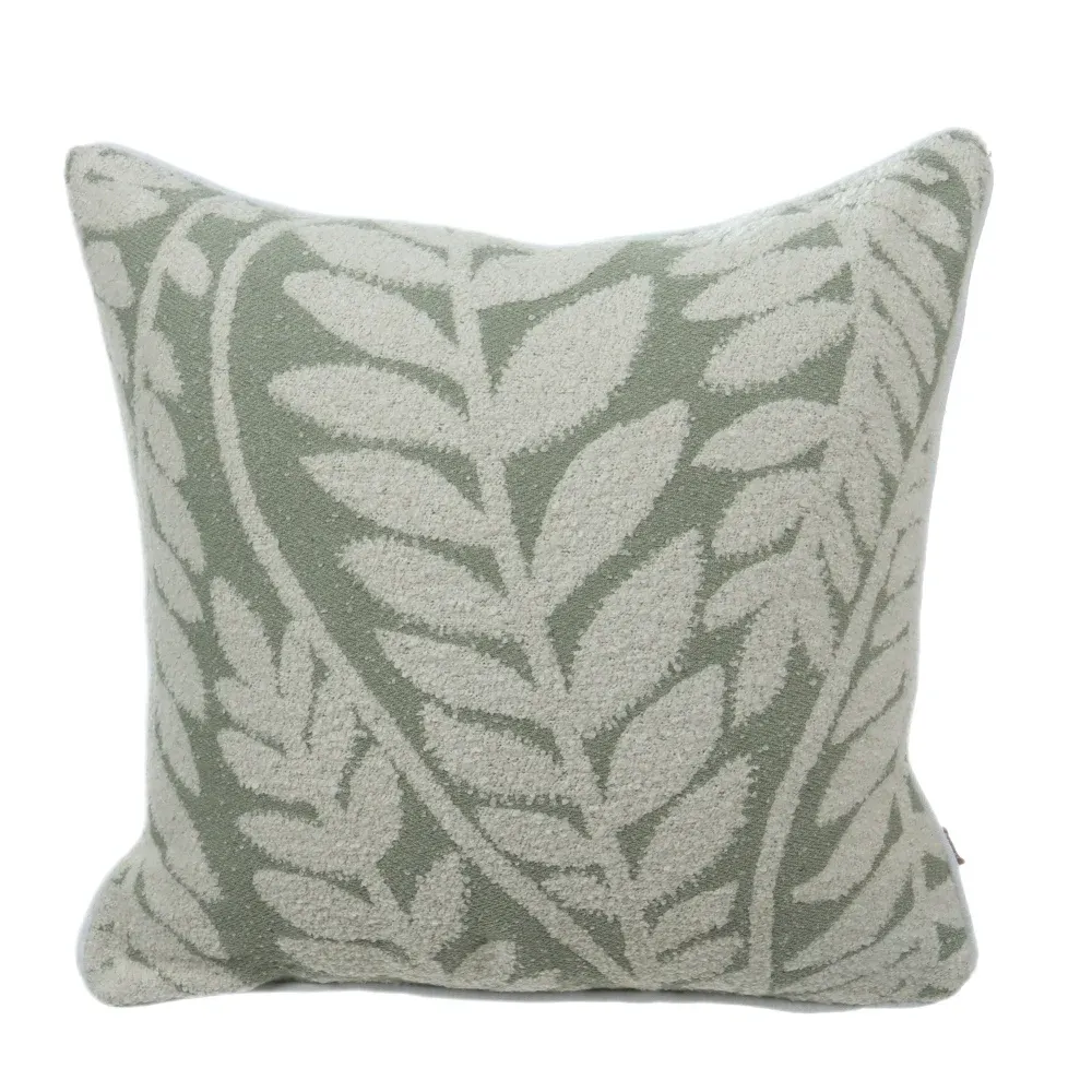 Almofada Algodão Folhas 50x50cm Verde Flor Arte