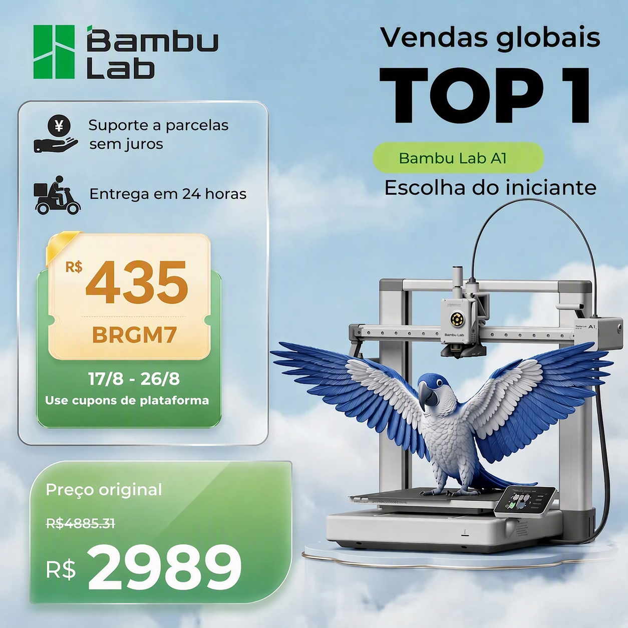 Impressora 3D Bambu Lab A1 AMS Lite