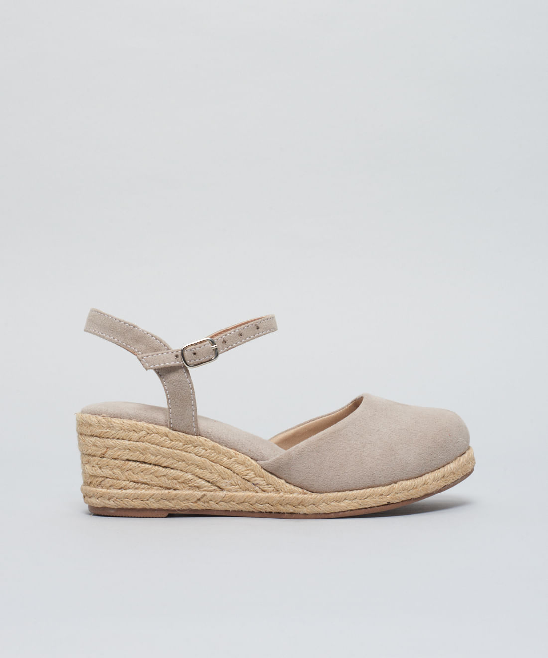 Anabela Boneca Camurca Soft - Cinza