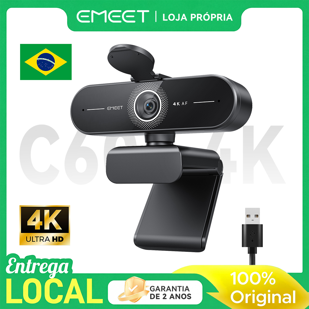 [Aliexpress/BR] - Webcam Emeet C60e 4k 30Fps Uhd 8mp - R$139,32