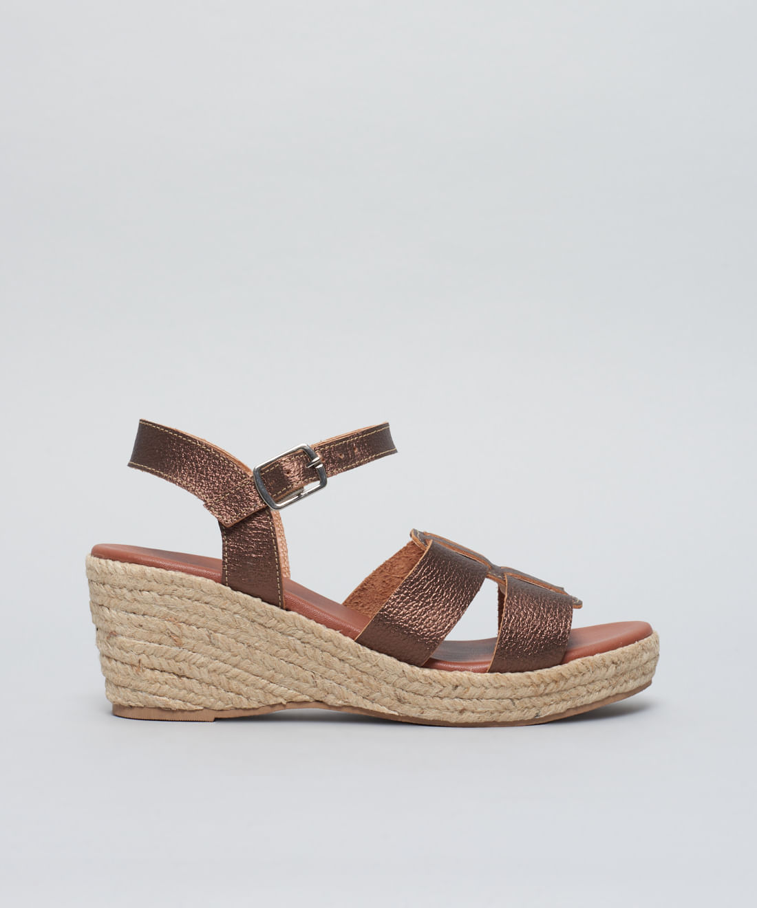 Anabela Couro Pescador Duo - Bronze