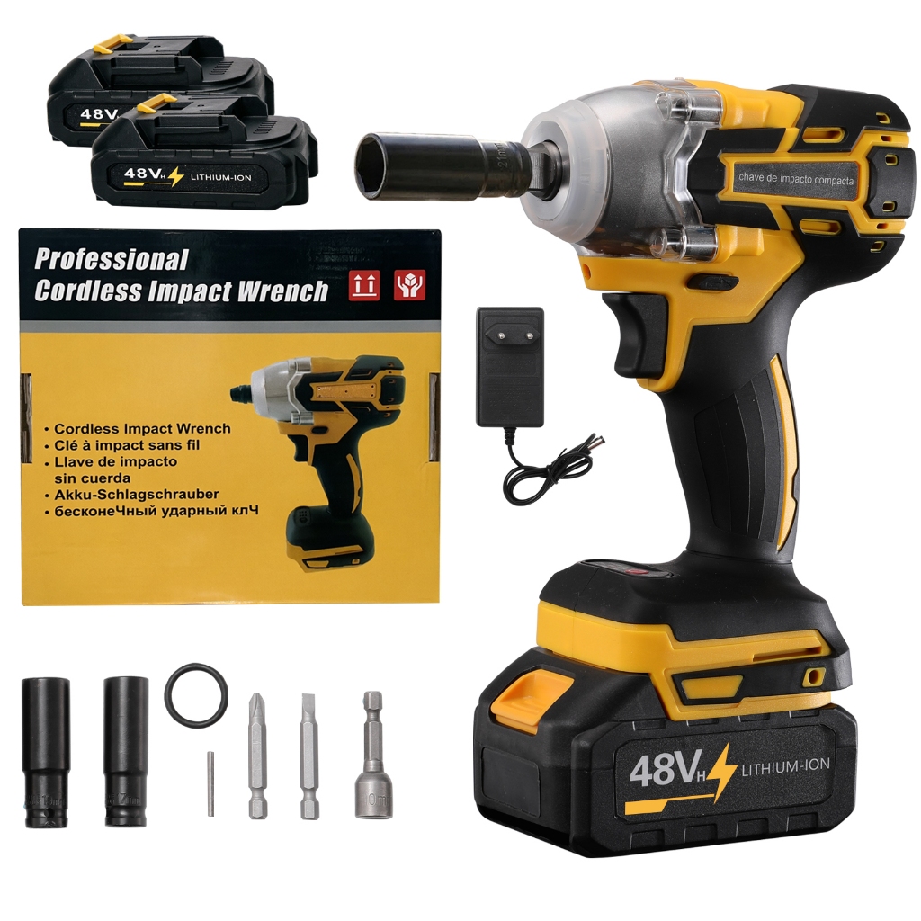 Chave Impacto Sem Escova  48V amarelo (2 baterias)