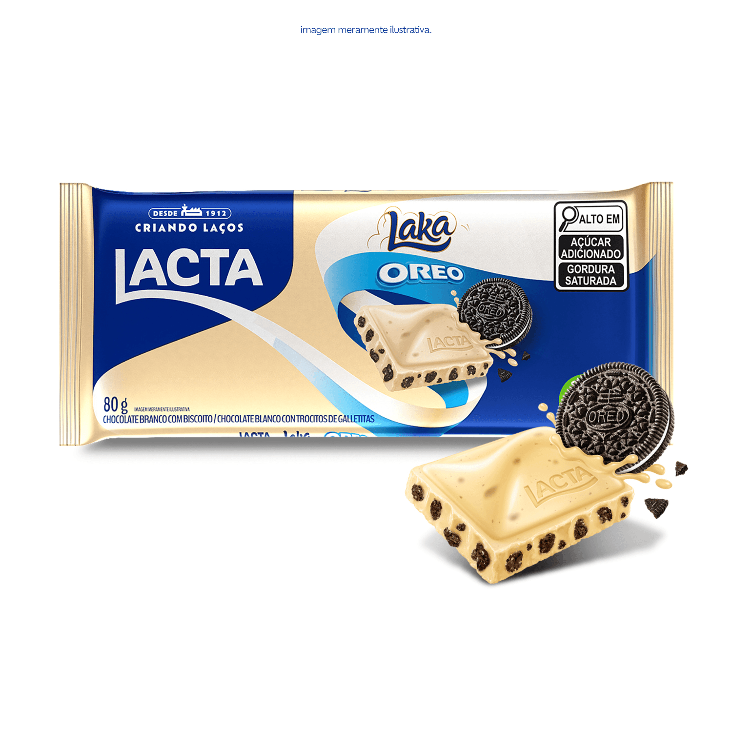 Chocolate Lacta Laka Oreo Branco 80g | Americanas