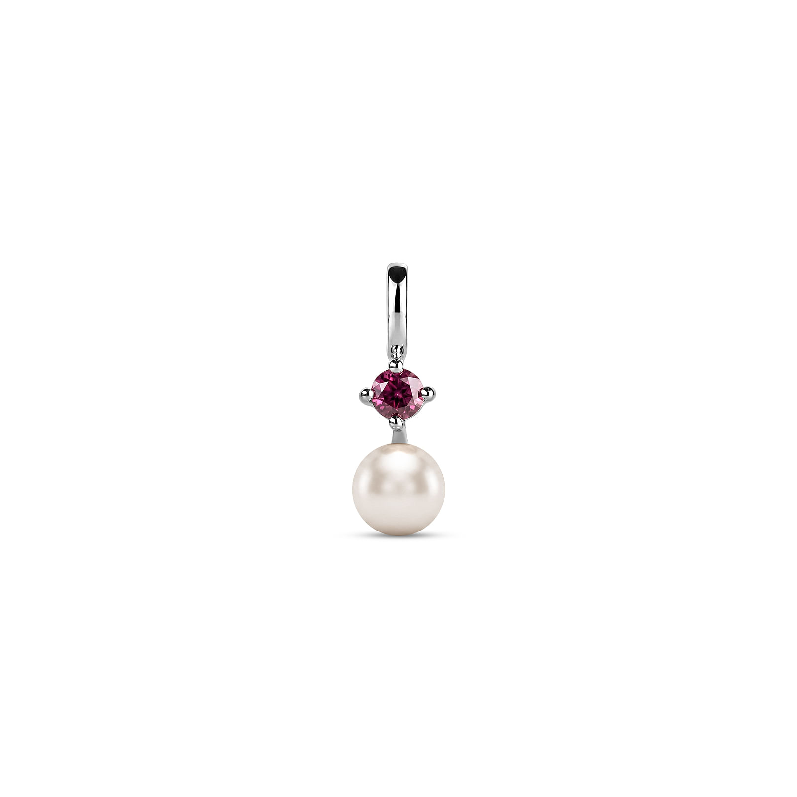 Pingente Prata 925 Pérola Topázio Rosa
