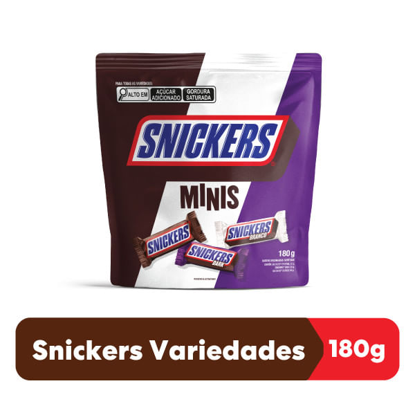 Chocolate Snickers 180g Original, Dark e Branco
