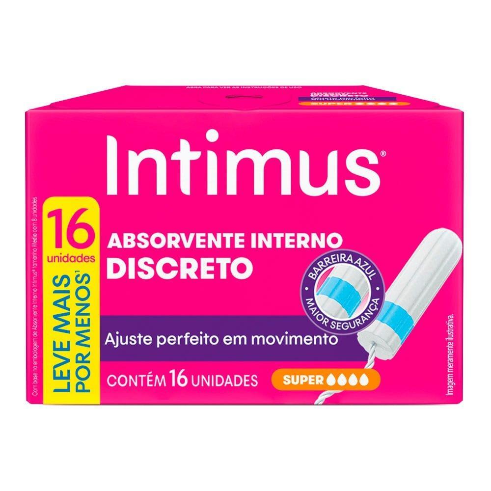Absorvente Intimus Interno Super Embalagem com 16 Unidades