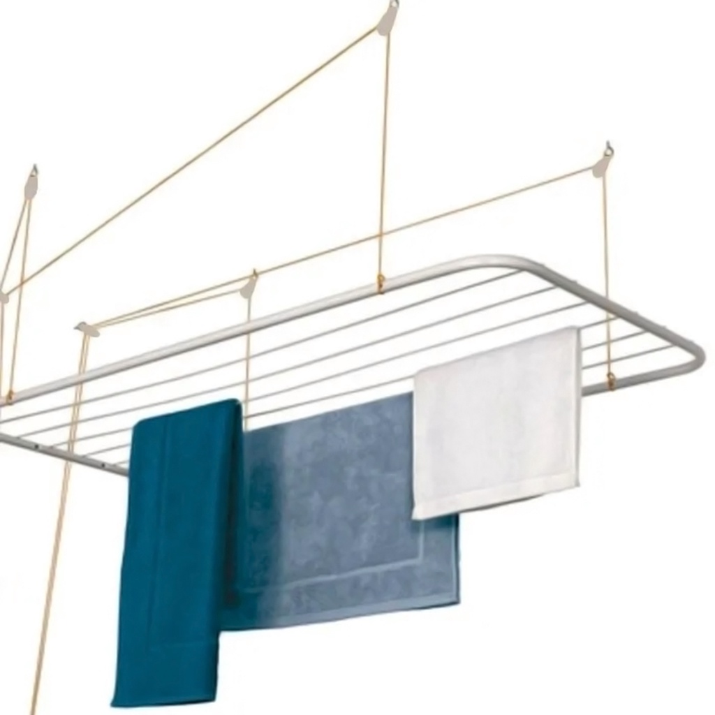 Varal Teto Aço Branco 90x56cm 13kg Maxeb