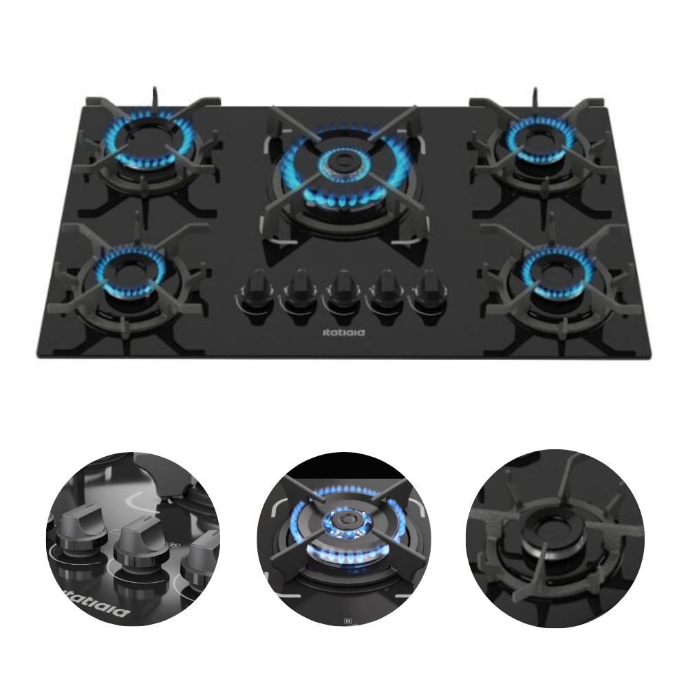 Cooktop 5 Bocas Tripla Chama Itatiaia Premium