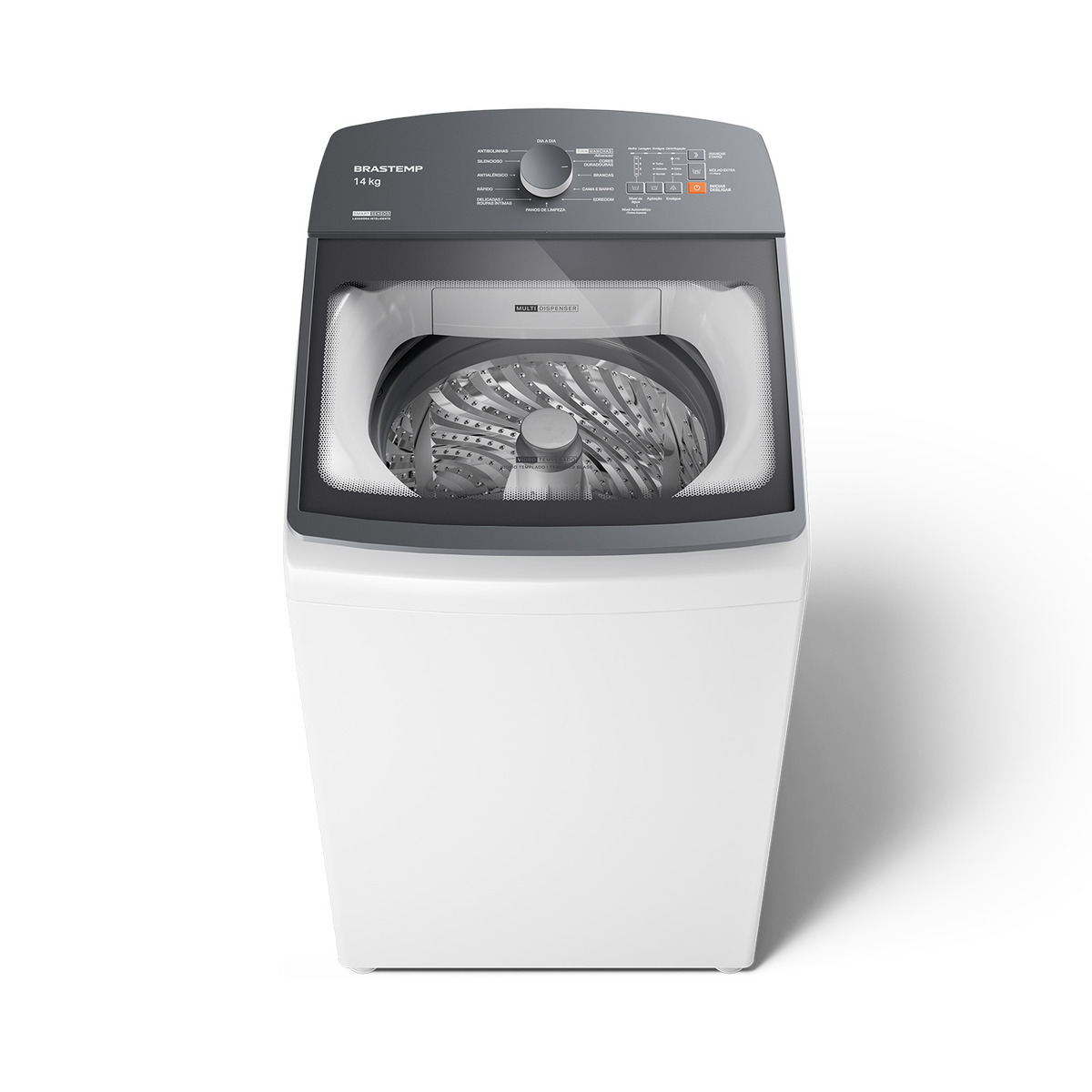 Máquina Lavar Brastemp Inox 14kg Smart Branca BWF14AB