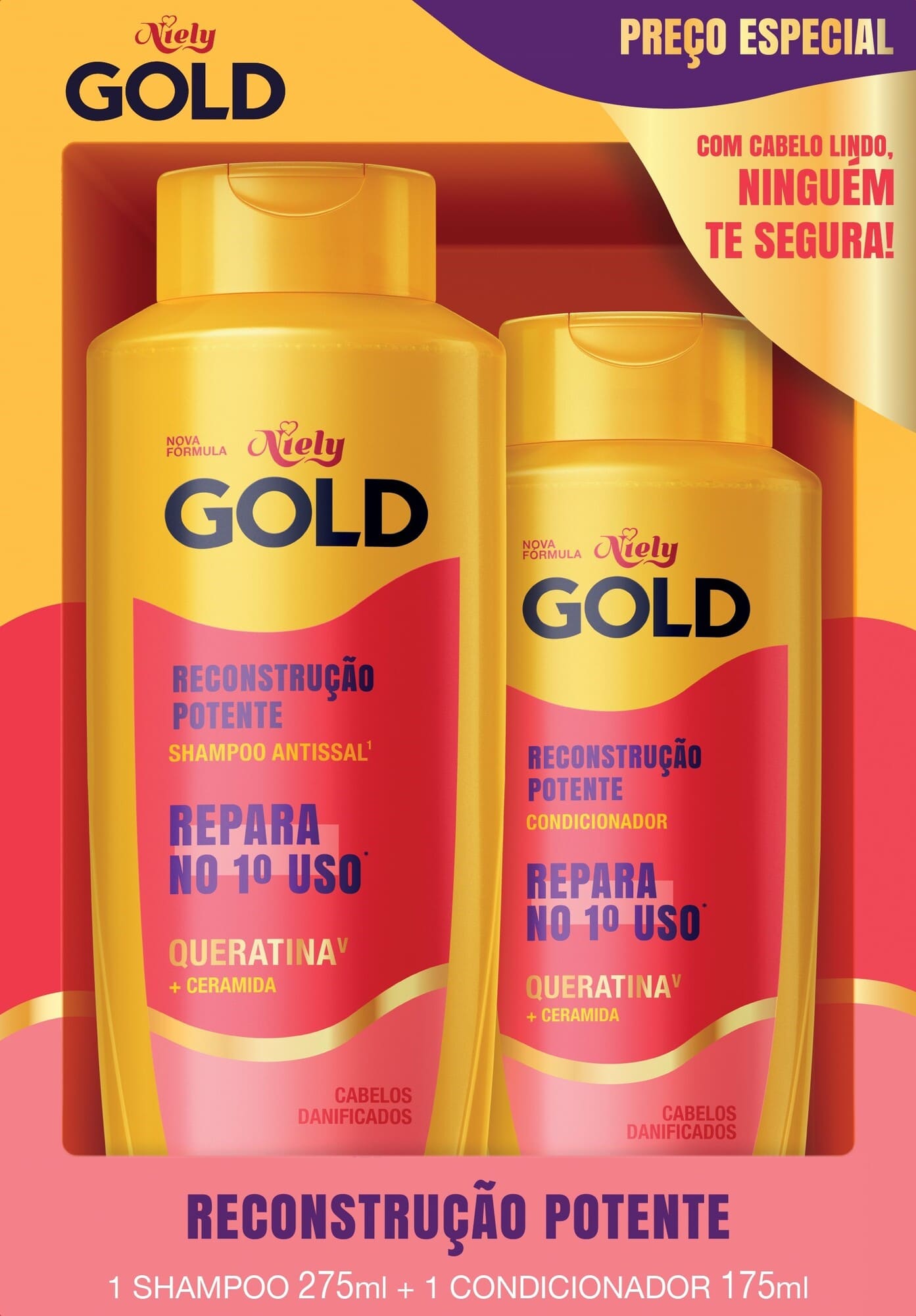 [APP] Kit Shampoo e Condicionador Queratina Niely Gold