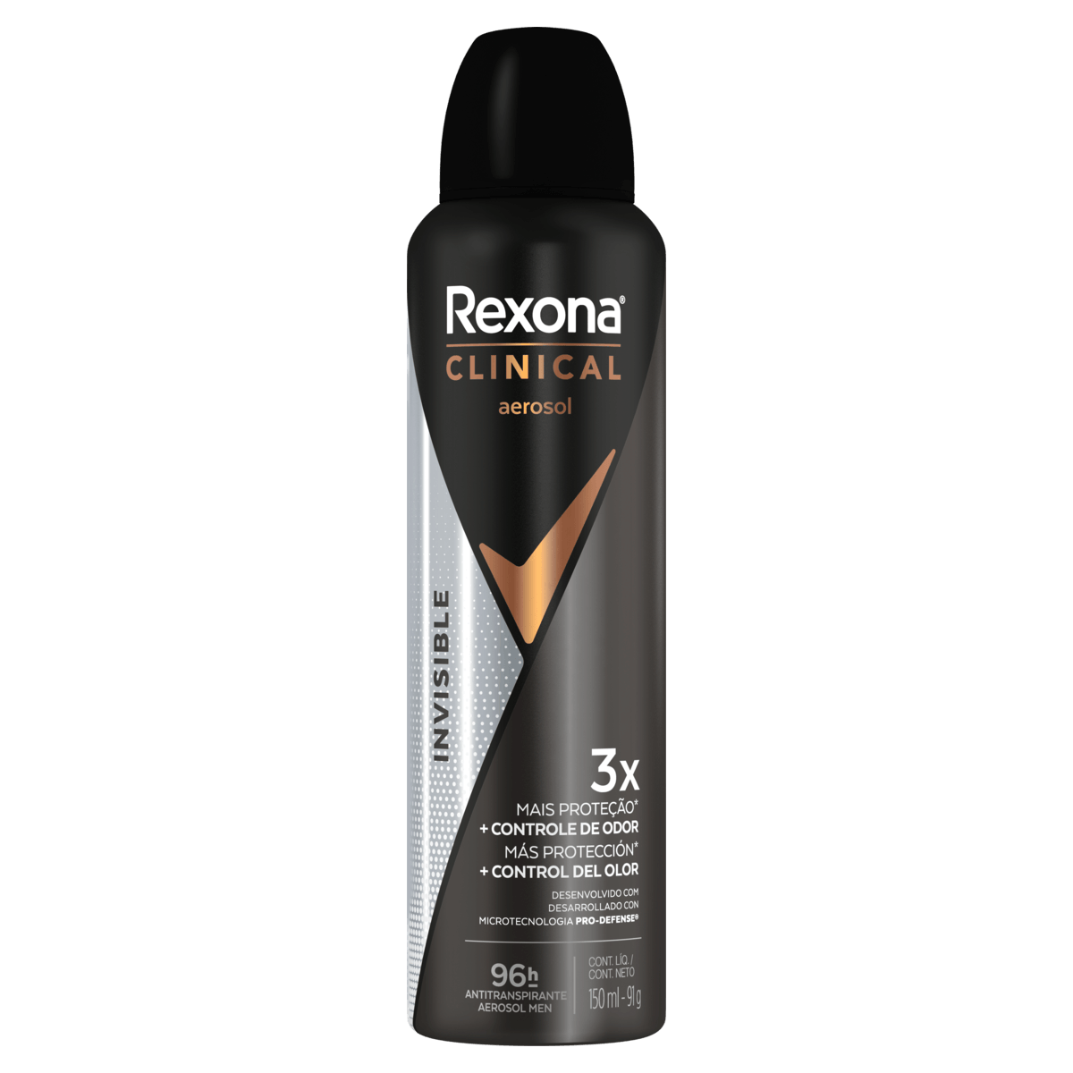 Antitranspirante Aerossol Rexona Clinical Men Invisible - 150ml