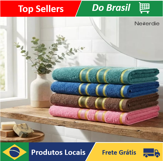 [Grupo de3] Toalha Banho Grande 0,70X1,40m Bordada [Grupo de3]