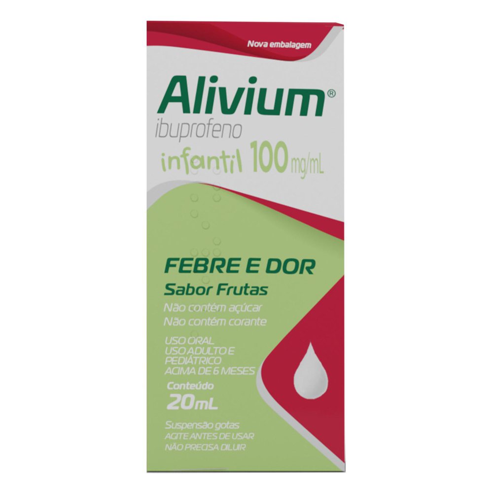 Alivium Infantil Frutas 100mg/ml  Caixa 20ml Suspensão Gotas