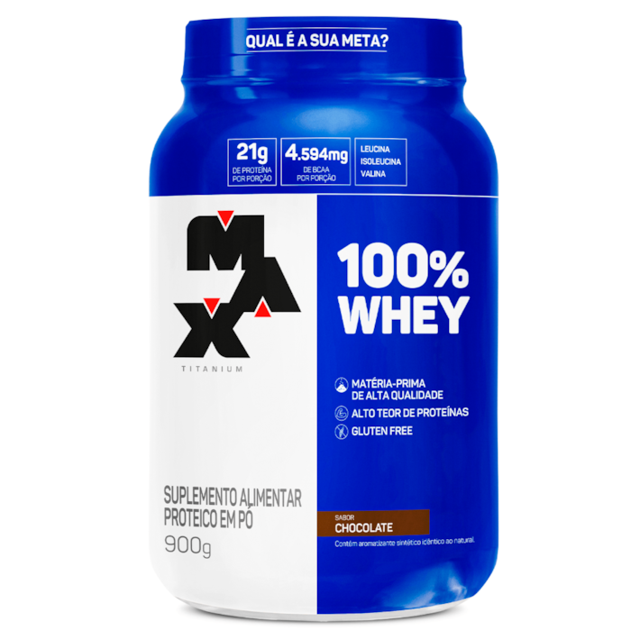 100% Whey Max Titanium 900g Pote – Whey Protein Concentrado