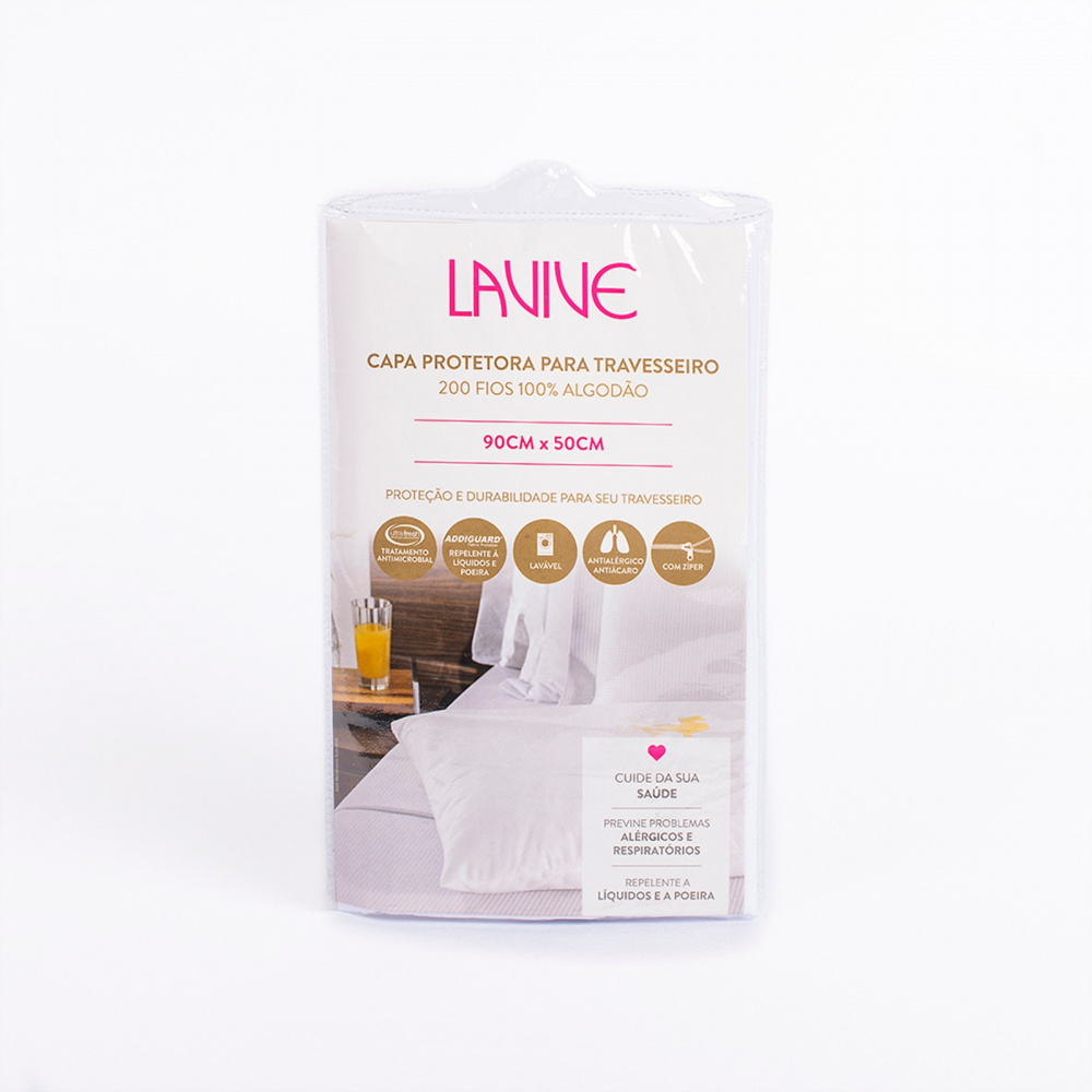 2 Capa Protetora Para Travesseiro 90cm x 50cm 200 Fios 100% Algodão - Lavive