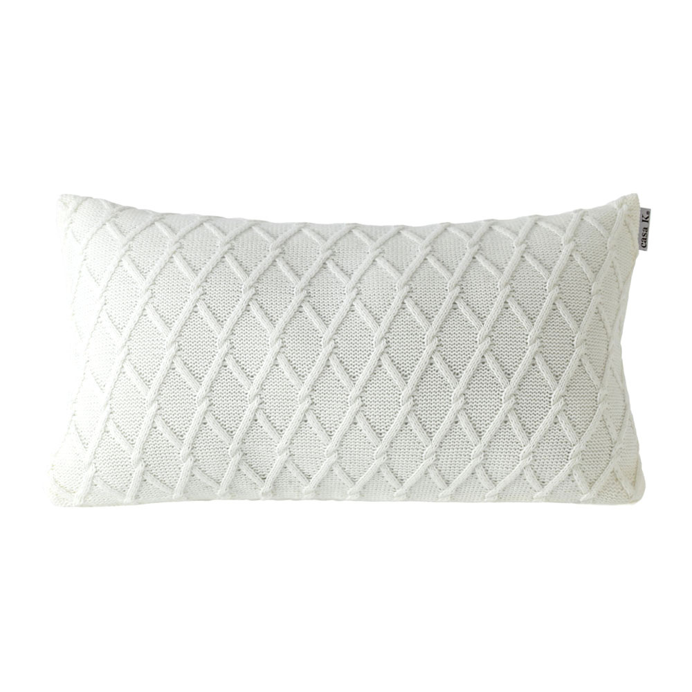 Almofada Tricot Linore 30cm x 50cm Trama Leve Off White - Kacyumara