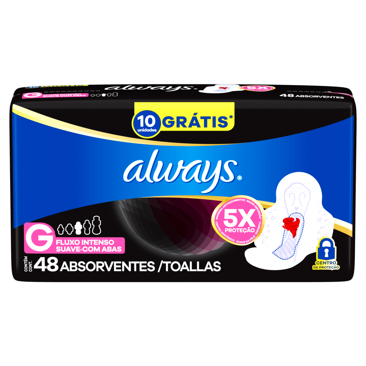 Absorvente Noturno Noites Tranquilas Suave com Abas 48un Always