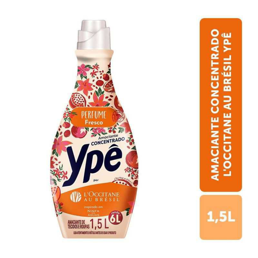 Amaciante Concentrado Ypê L'Occitane Au Brésil Ninfa Das Águas 1,5L - 100 Unidades