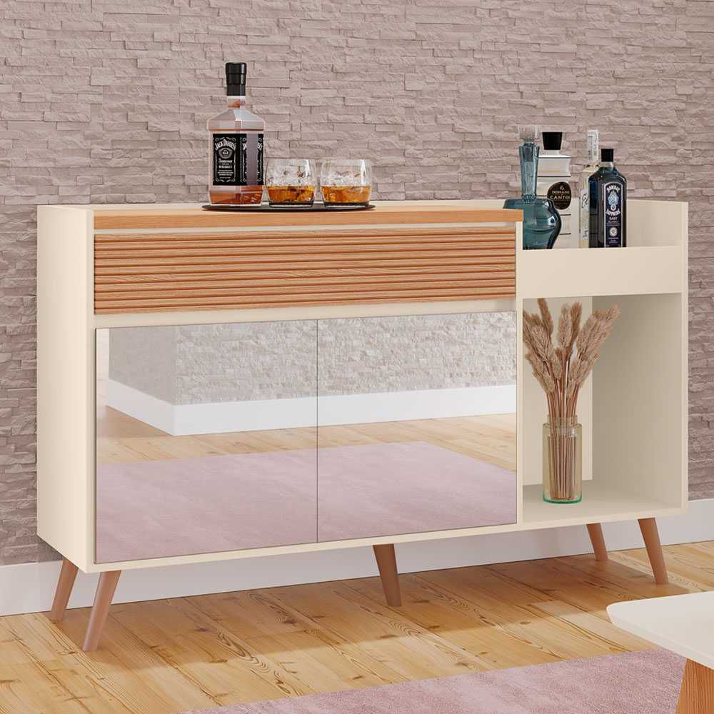 Aparador Buffet Nova York 100% MDF 2 Portas Off White / Rippas - Tuboarte Móveis