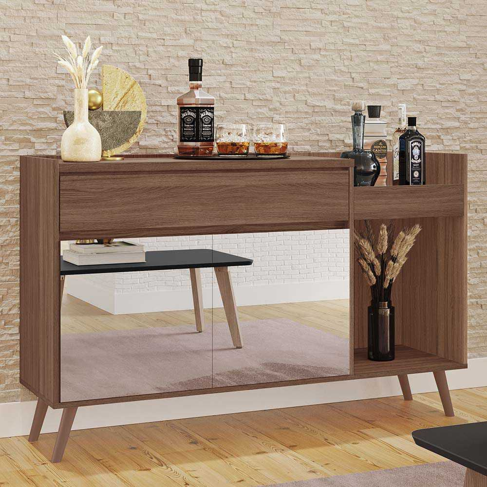 Aparador Buffet Nova York 100% MDF 2 Portas  Jatoba - Tuboarte Móveis